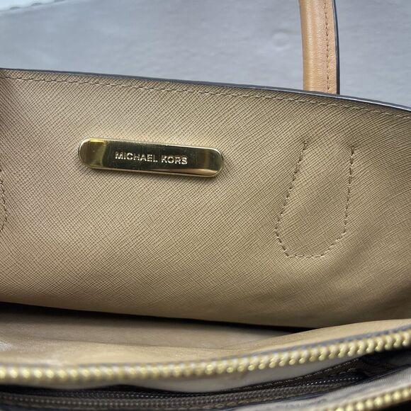 Michael Kors Studio Mercer Large Leather Tote Orange Acorn Handbag Purse Edgy - Picture 5 of 16